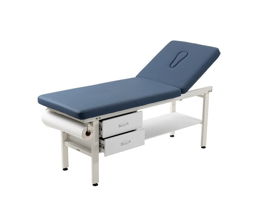 27.6" Width Comfortable Fixed Height Medical Exam Table Backrest Adjustable w...