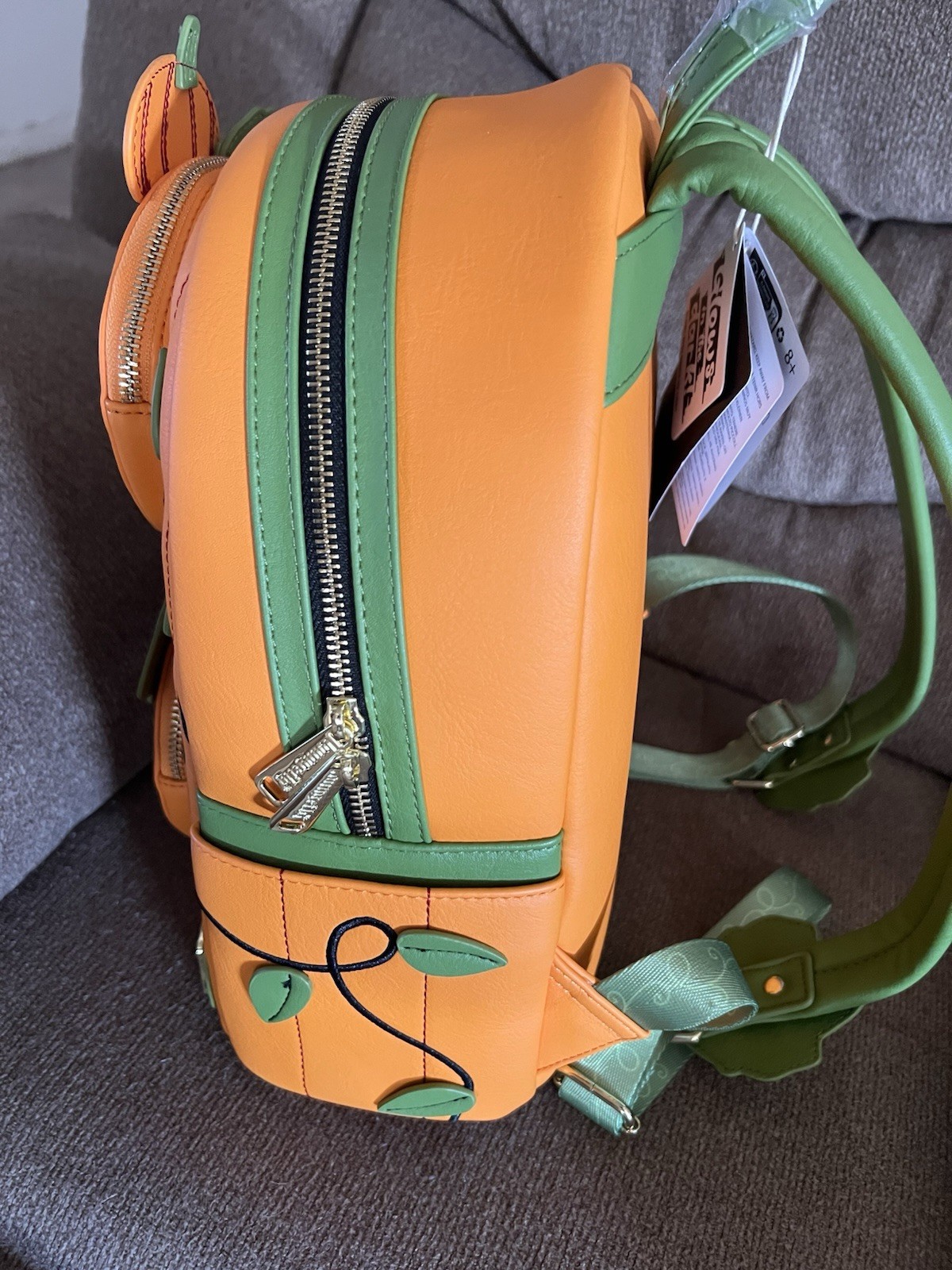 Disney Donald & Daisy Jack-o'-Lantern Glow In The Dark Loungefly Backpack NWT