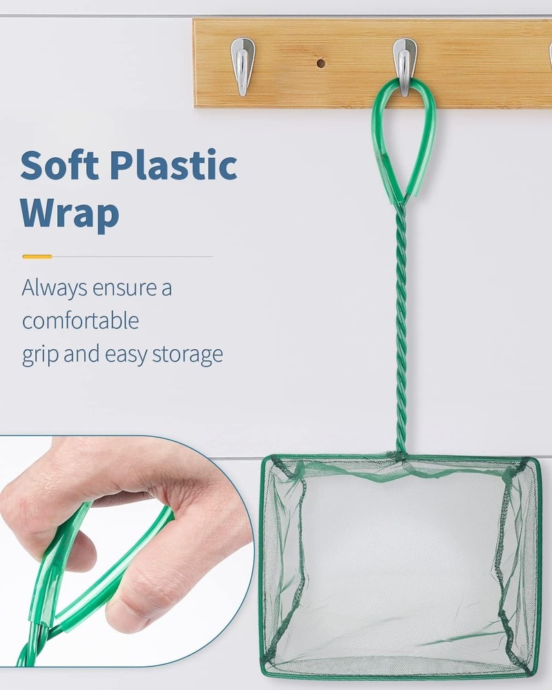 Rust-Resistant 8-Inch Fish Net with Comfortable Grip for Effortless Cleaning