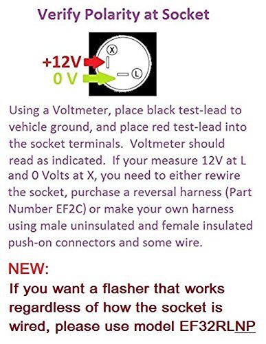 CEC EF32RL Electronic Turn Signal Flasher Relay, LED Compatable, 2 Grounds, 12V