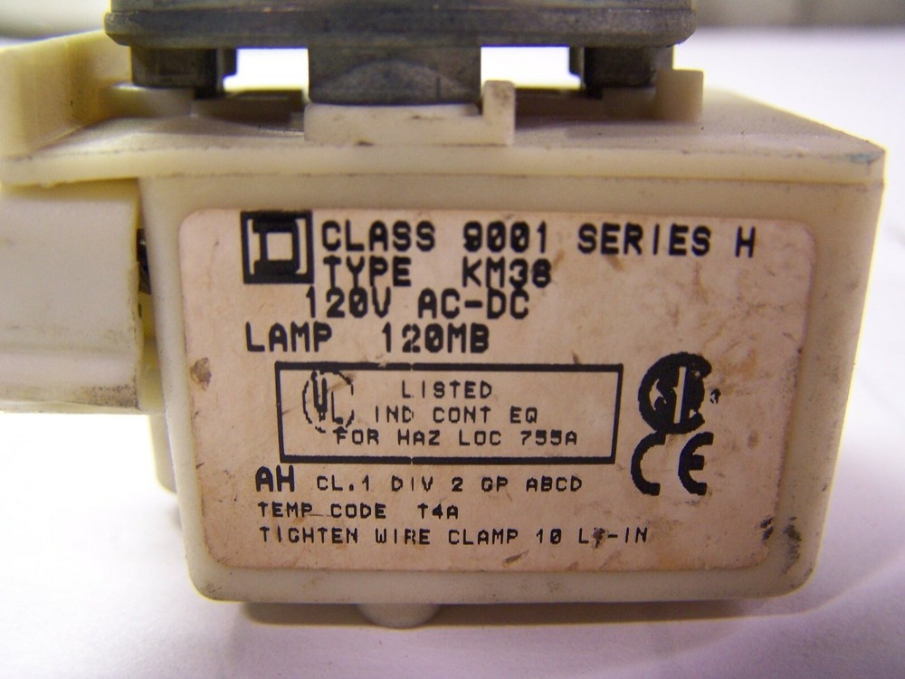 SQUARE D RED PILOT LIGHT 120V AC/DC 9001KM38