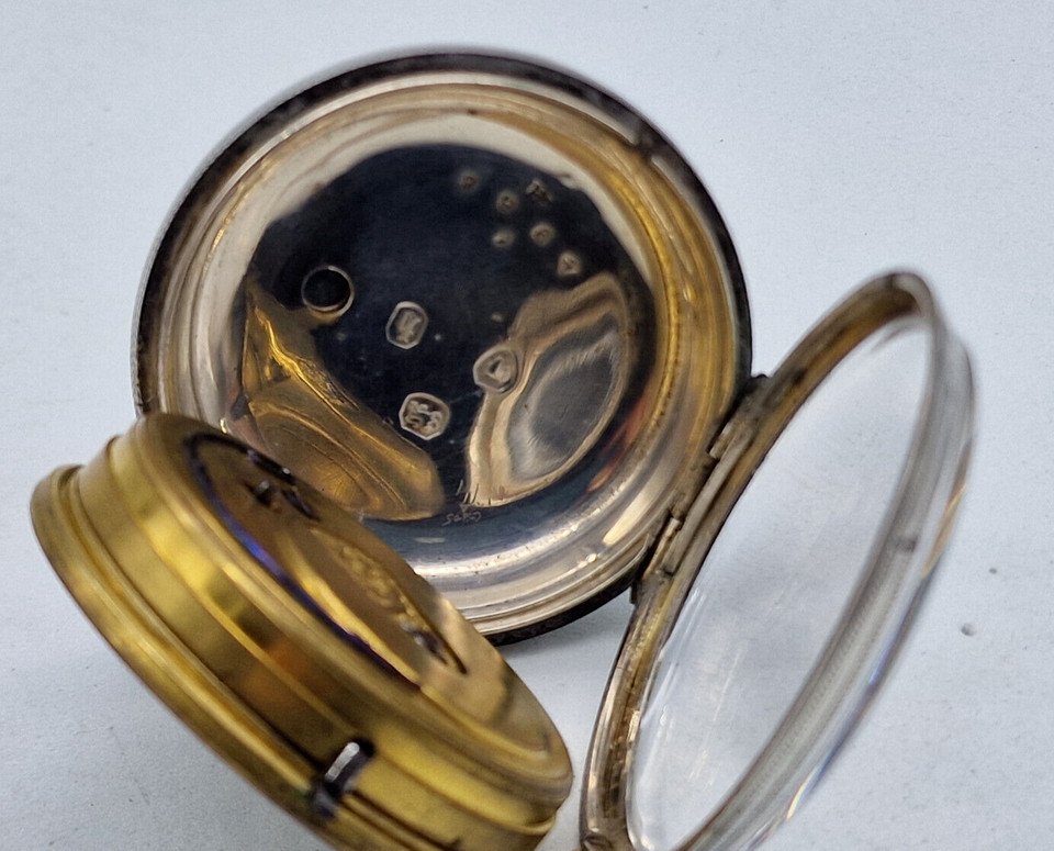 ANTIQUE 4968 SOLID SILVER POCKET WATCH 47 MM. / T081