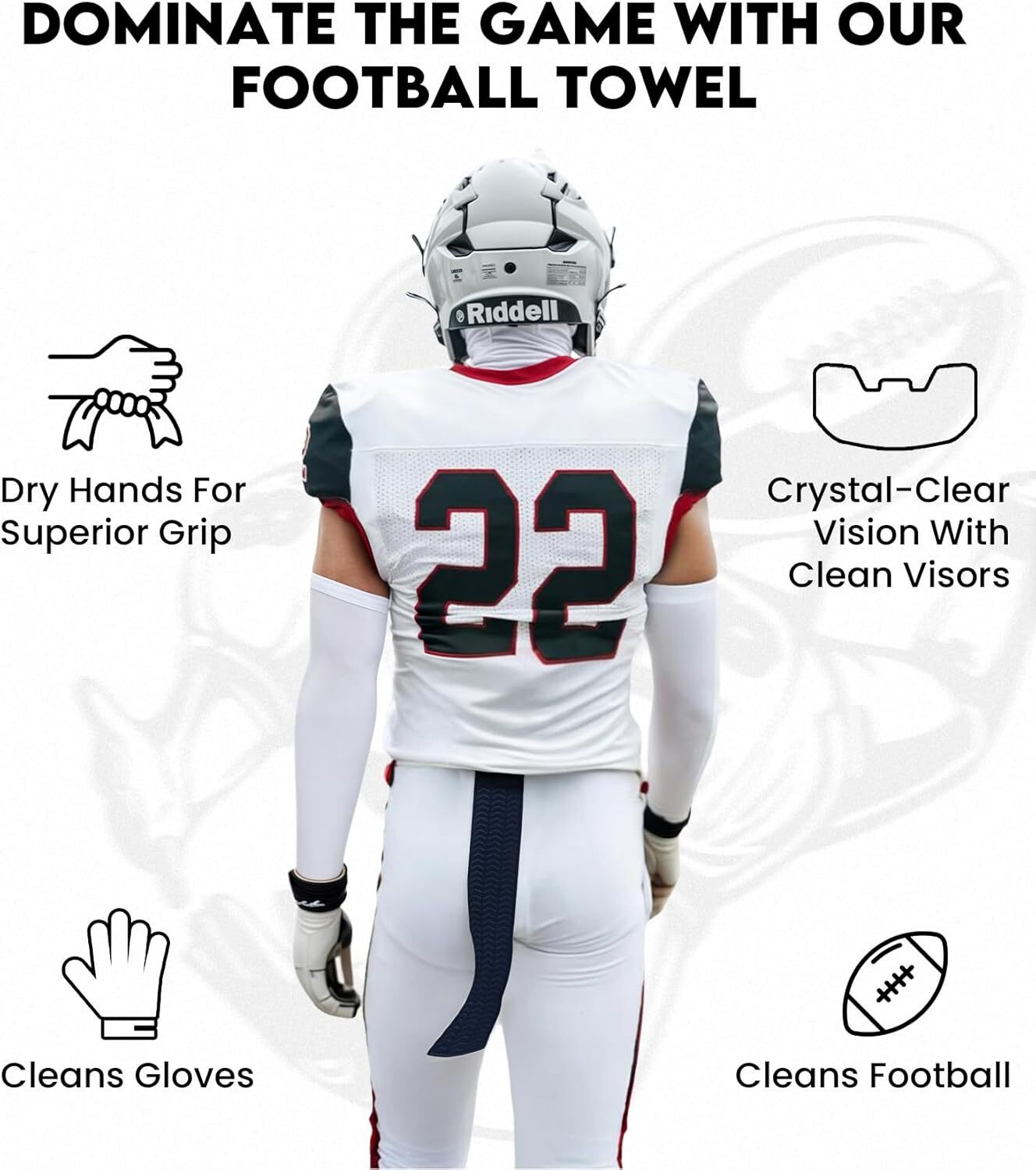 Exxact Sports Streamer Football Towel with Hook & Loop Fastener,Ultra Thin Towel