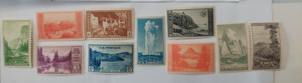 SC#740-49 1934 NATIONAL PARKS ISSUE NEVER HINGED