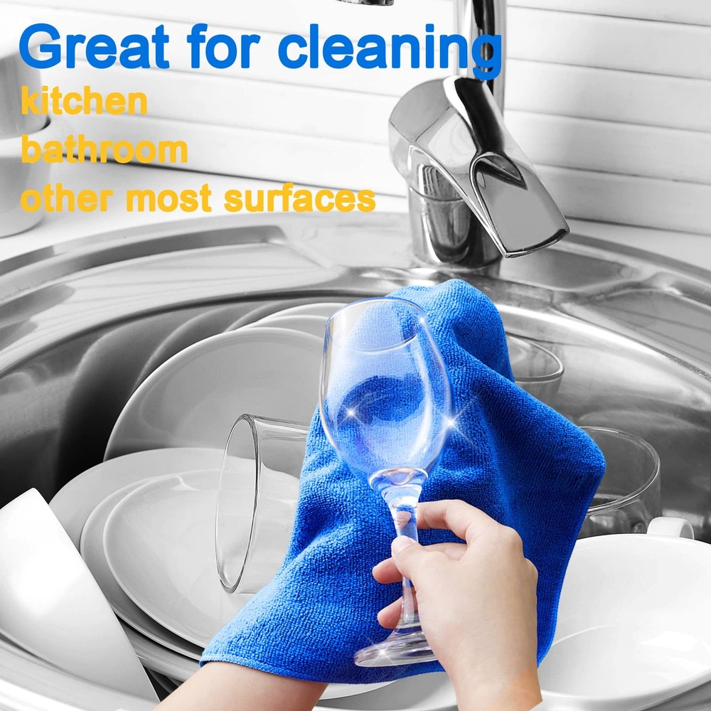 Microfiber Cleaning Cloth - 12 Pcs Premium Microfiber Towels, Highly Absorben...