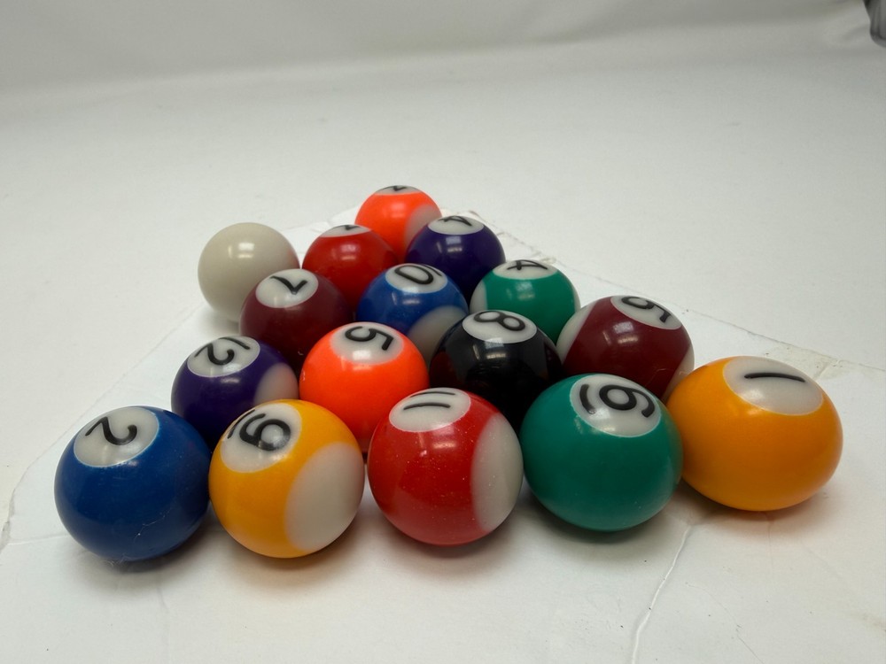 16-Piece Mini Pool Balls Set - Complete Billiard Ball Set