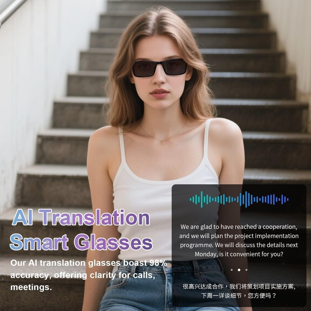 Versatile AI Smart Glasses: Video Calls, Interchangeable Lenses & UV Protection