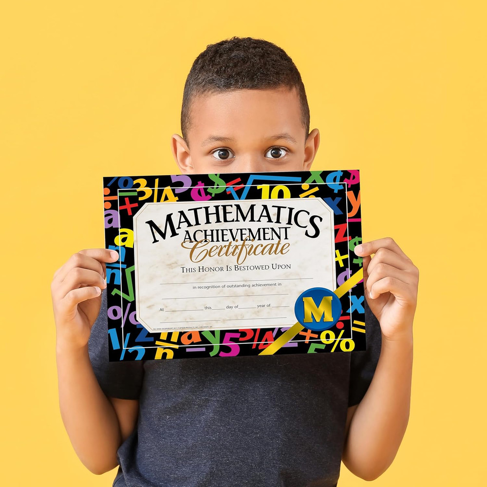 Mathematic Achievement Certificate, Math Recognition, Student Award, Incentive,