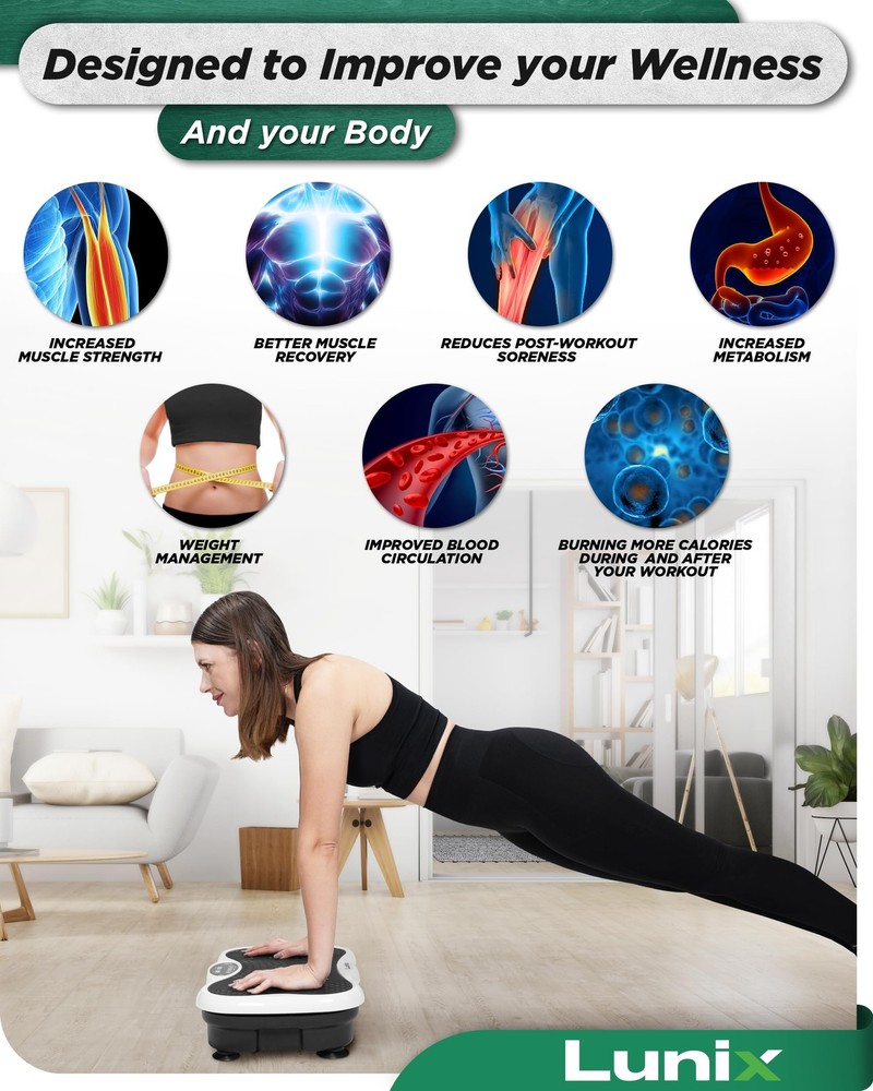 LX18 Vibration Plate Exercise Machine, Power Platform for Lymphatic Drainage,...