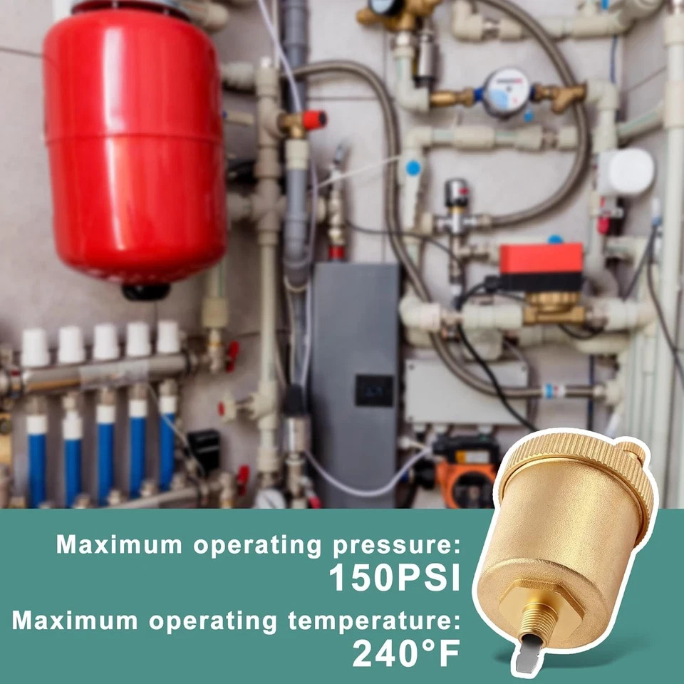 2 Pack 1/8 Inch Automatic Air Vent Valve, Automatic Air Bleed Vent, Float Valve