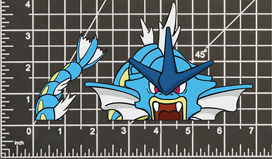 Gyarados POKEMON STICKER DECAL -Peeker Peeking- 4 Different Sizes
