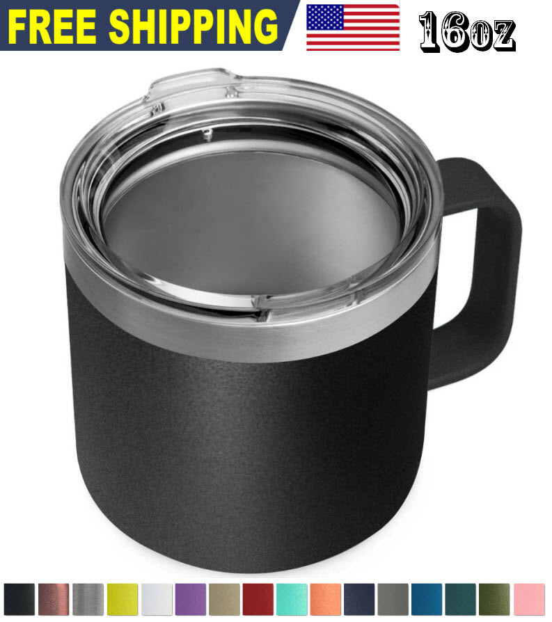 16oz Stainless Steel Mug Sip Lid Vacuum Double Wall Insulated Coffee Tumbler
