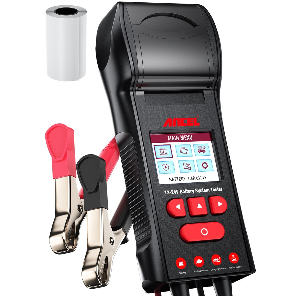 ANCEL BST600 Digital Battery Tester with Printer Battery Temperature Load Tester