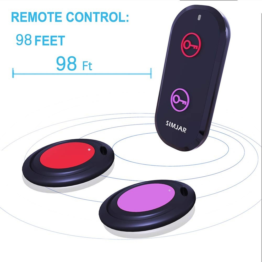 Basic Key Finder with 2 Receivers & 1 Remote, Simjar Wireless Remote Control ...