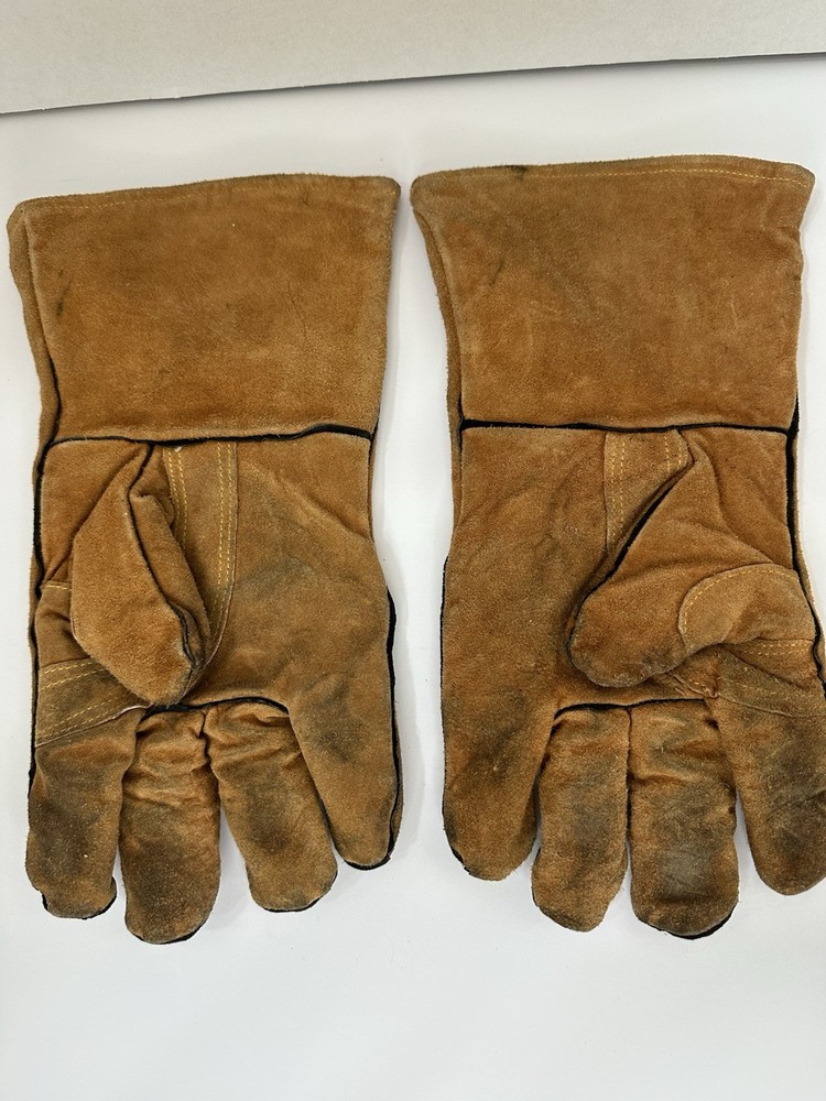 Welding Gloves Blue Hawk Leather One Size W/ Cotton Lining