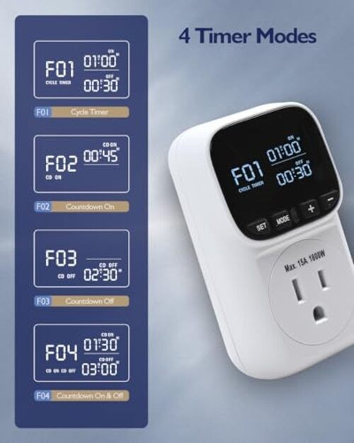 Digital Temperature Controller, Heating & Cooling Thermostat Plug Outlet, White