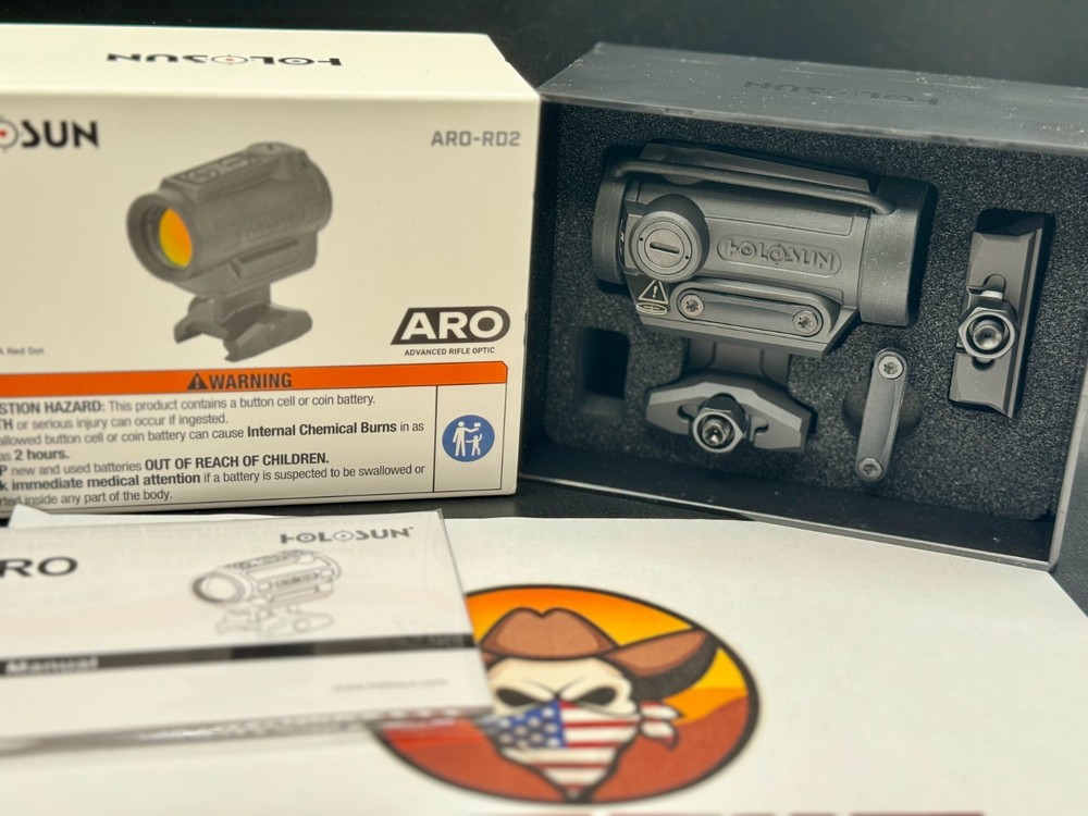 Holosun 1x22mm Red 2 MOA Dot Advanced Optic Sight ARO-RD2 BLACK
