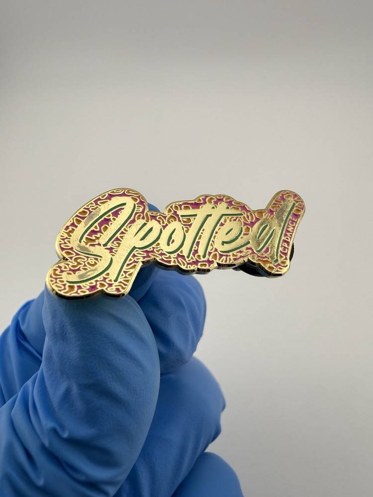 Spotted Word Pink & Light Green? Enamel Lapel Pin