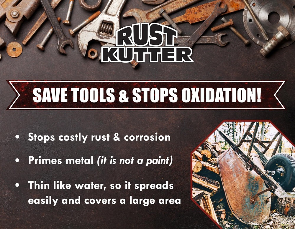 Rust Kutter- Gallon - Stops Rust and Converts Rust Spots to Leave a Primed