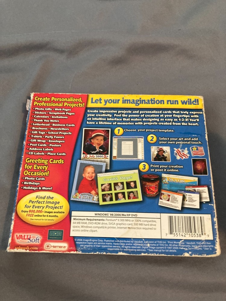 Print Workshop 2006 Limited Edition PC DVD-ROM ValuSoft Hemera Windows 98/2000XP