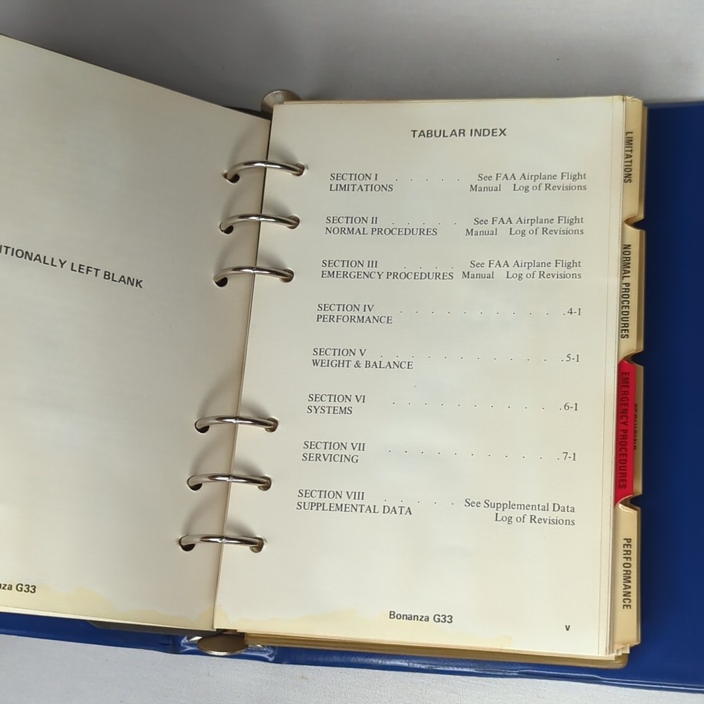 Beechcraft Bonanza G33 Pilots Operating Manual 1971