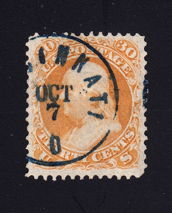 Scott #71 30c Franklin USED - Cincinnati CDS - Well Centered