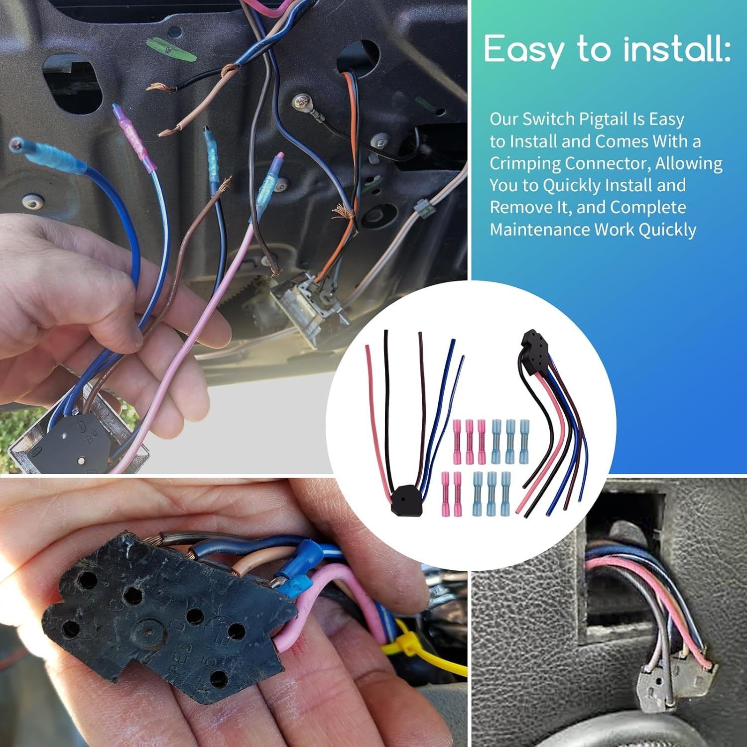 For 1981-87 GM Chevy Power Window Door Lock Switch Wire Pigtail Connector New