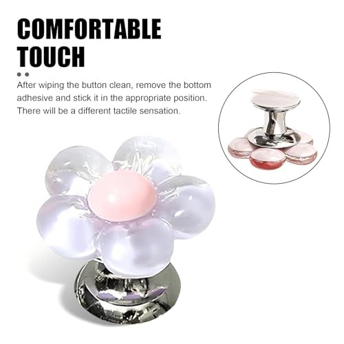 Car Push Start Button Cover, Flower Shape 3D Stereo Engine Quick 1 PC Purple