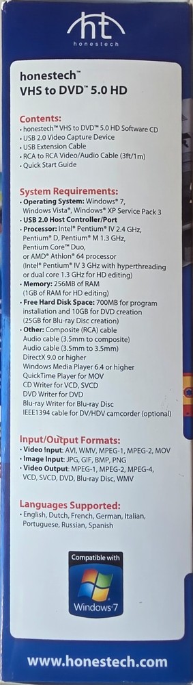 Honestech VHS to DVD 5.0 HD Powerful Effortless Music Video Conversion Solution