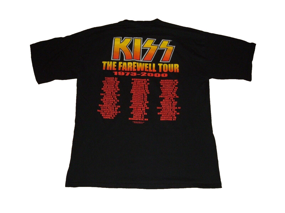 KISS The Farewell 1973-2000 Concert T-Shirt Sz XL Tour Dates Single Stitch RARE