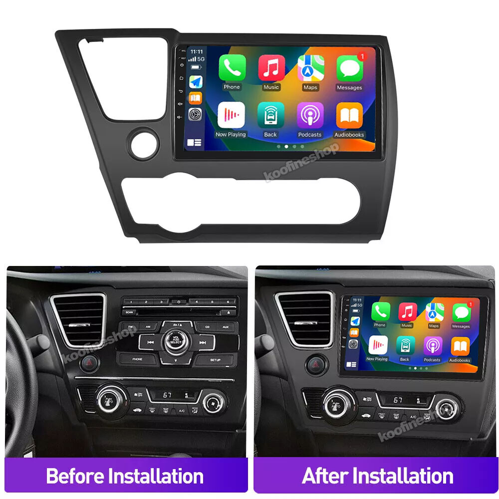 Android 13.0 Apple Carplay Car Radio Stereo GPS 4+64GB For Honda Civic 2013-2015
