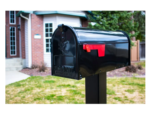 New- Gibraltar Mailboxes Classic Medium, Steel, Post Mount Mailbox, BlackOpens