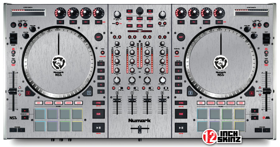 Numark NS7II Skin Brushed silver