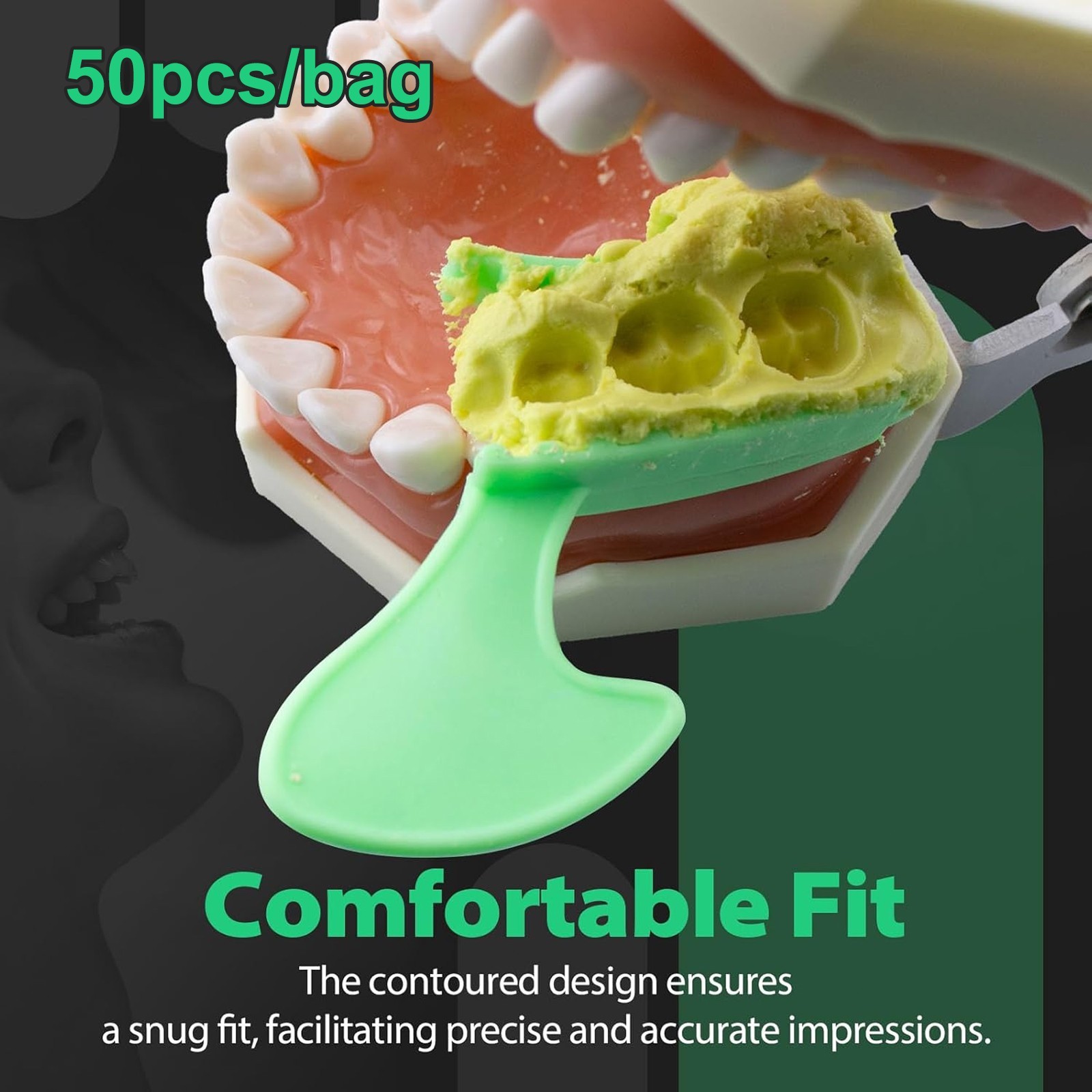 Dental Impression Bite Registration Triple Trays - Posterior(50 Pcs/Bag)