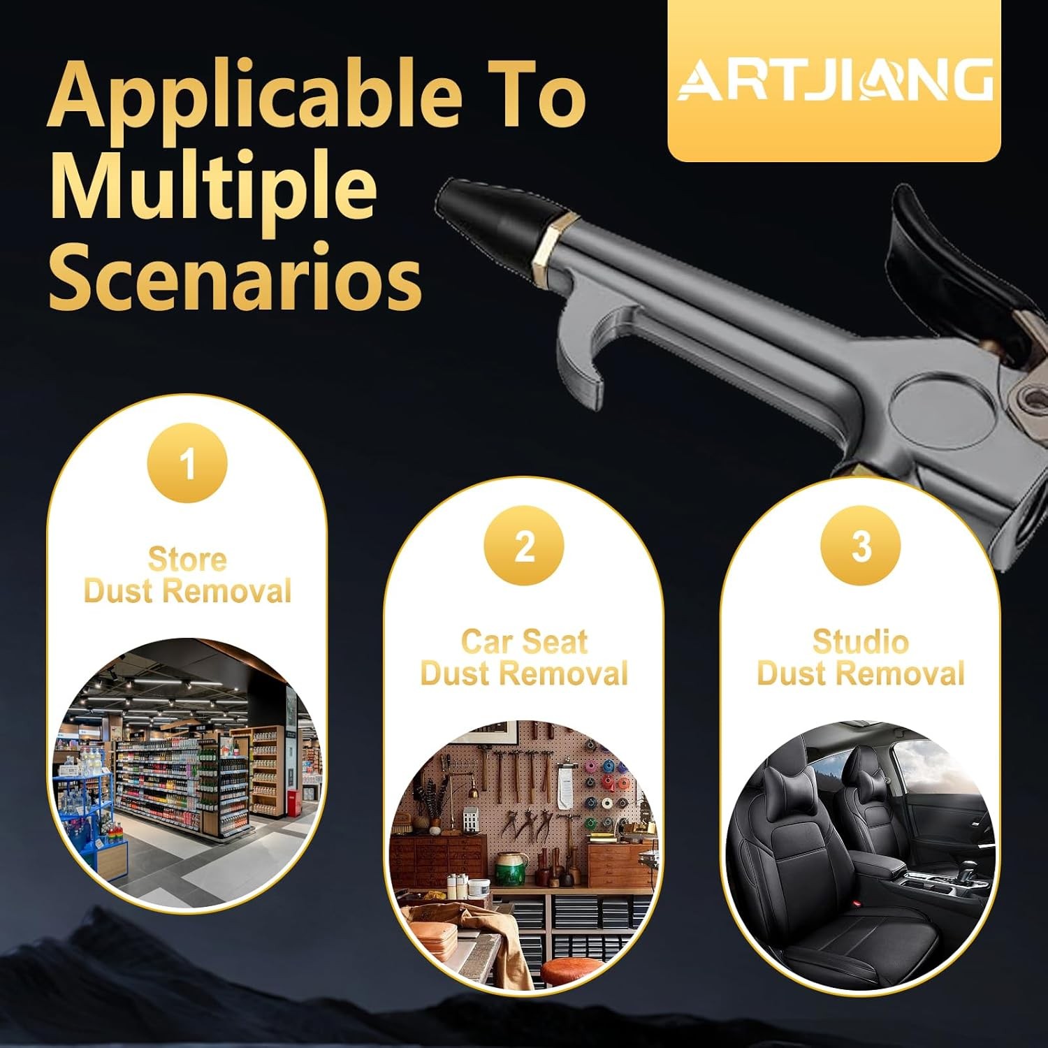 8PCS Black Rubber Air Tool For Nozzle Tip, Blow Gun 8PCS,