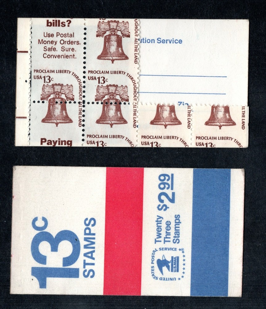 US Misperforated  US Booklet pane Scott #1595c
