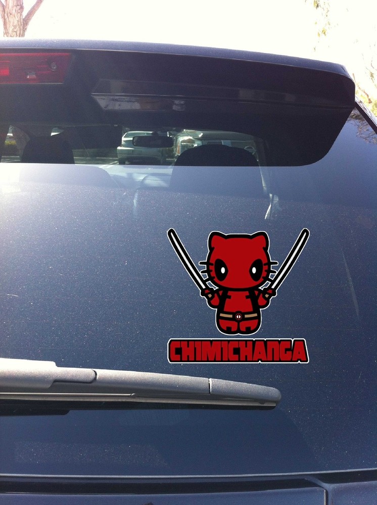 30-88 Deadpool Hello Kitty CHIMICHANGA Window vinyl decal Marvel
