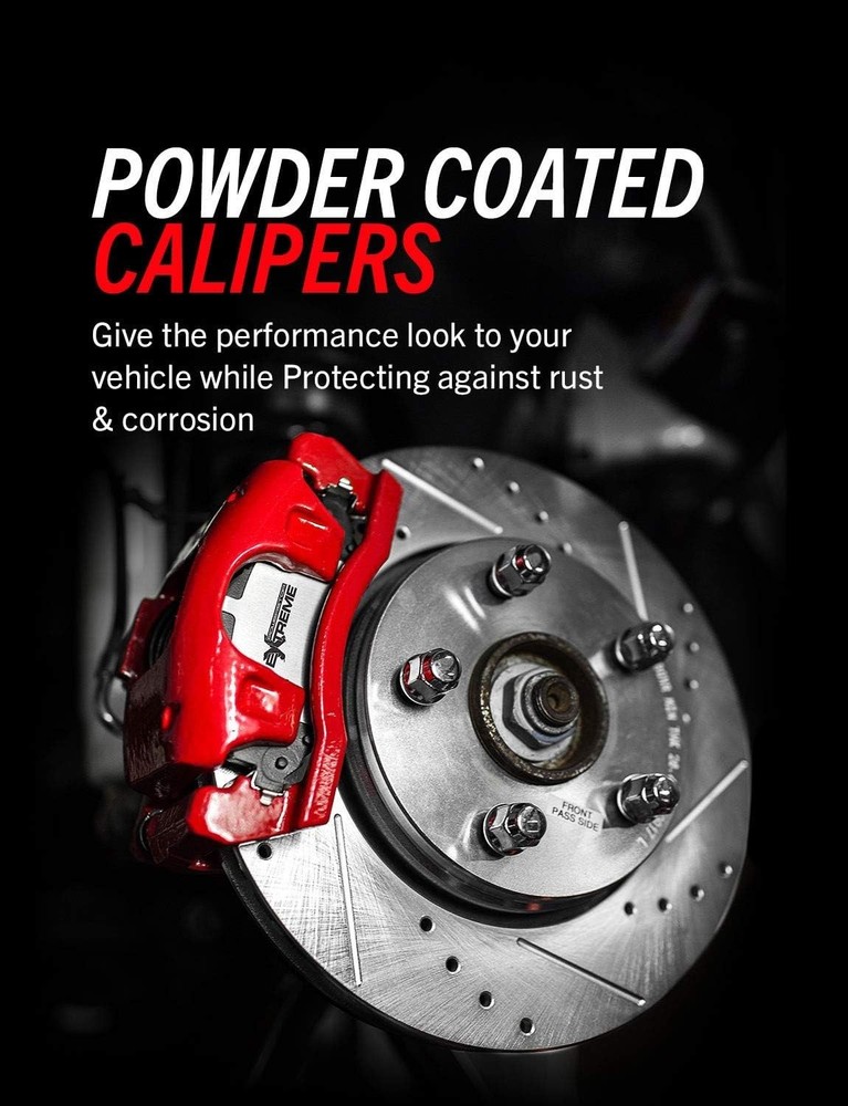 Front S2584 Red Powder Coated Calipers - Easy Install, Fits Multiple Vehicles