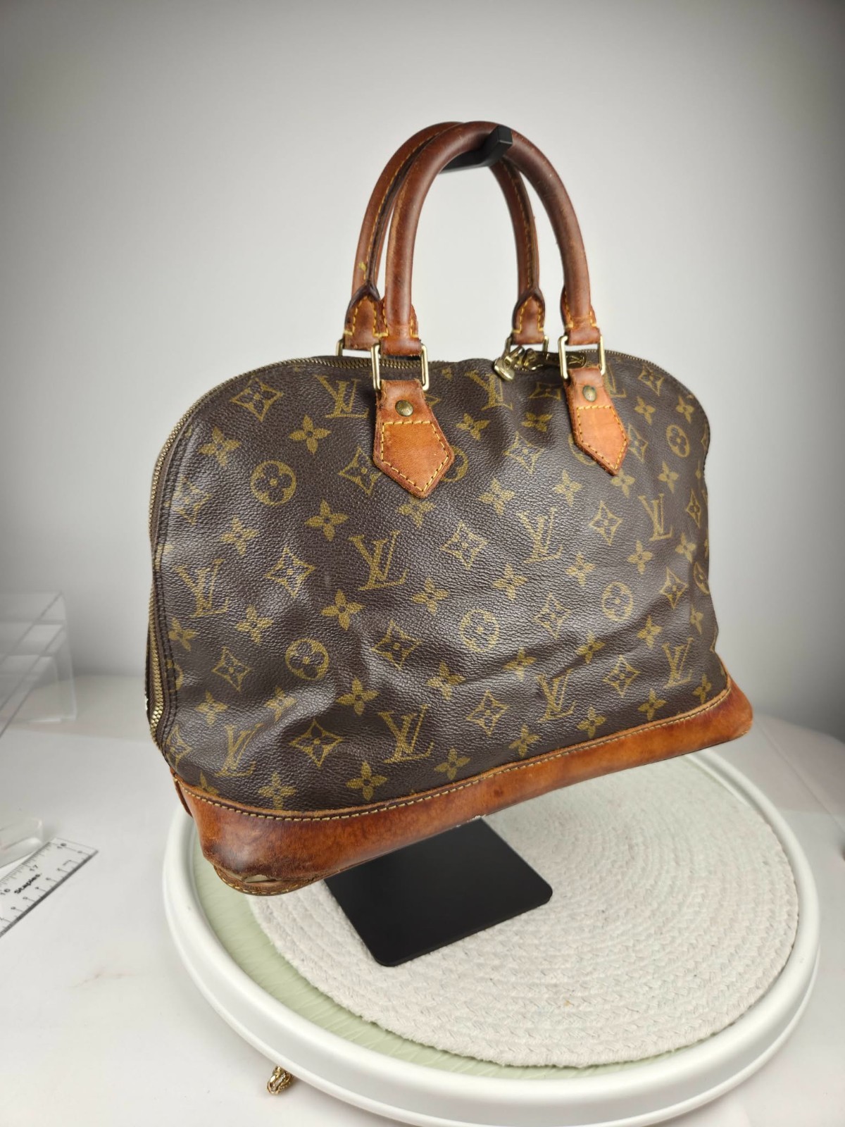 Authentic Louis Vuitton Alma PM Monogram Handbag Vintage 1980s Real Auth