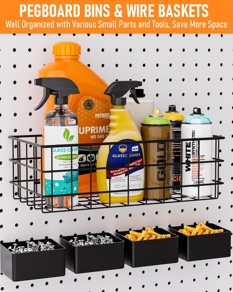 238PCS Pegboard Accessories Organizer Kit, Peg Board Hooks Assortment with Peg B