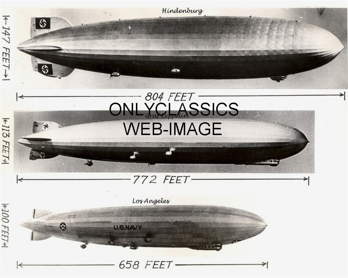 1936 HINDENBURG GRAF ZEPPLIN LOS ANGELES DIRIGIBLE AIRSHIP AVIATION 8X10 PHOTO
