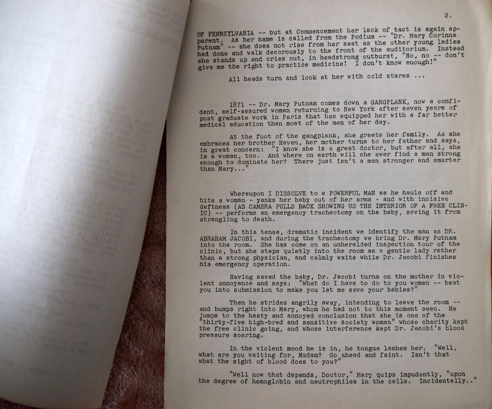 "The Doctors Jacobi" Original (Writer's Draft Written on a Typewriter) Script