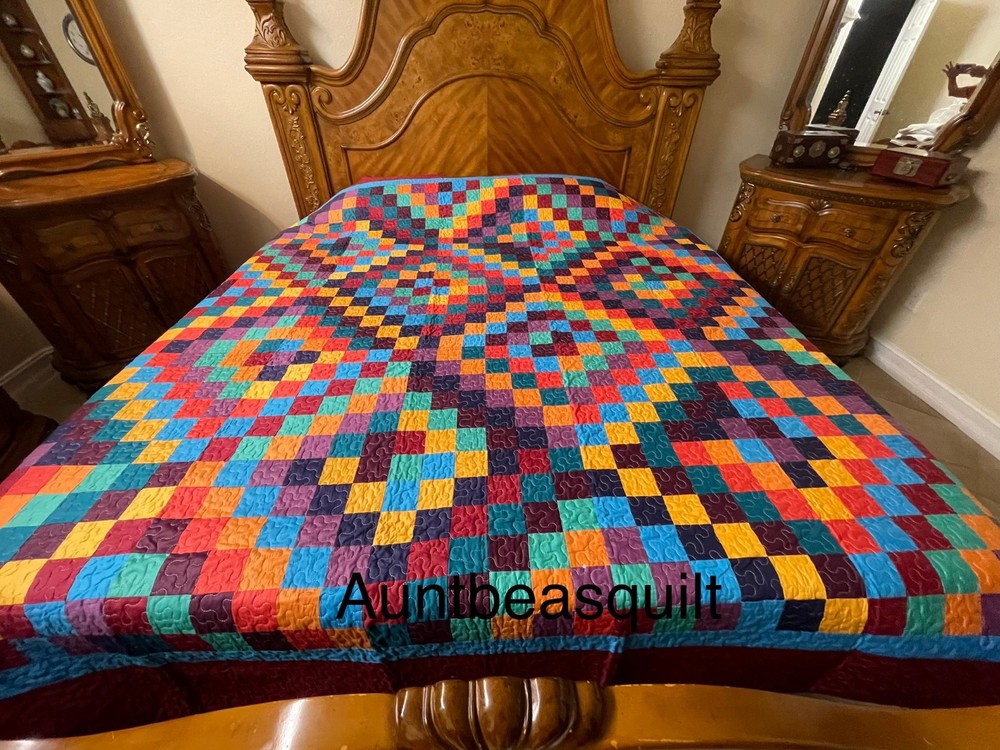 Around the World Patchwork quilt/king  size #63