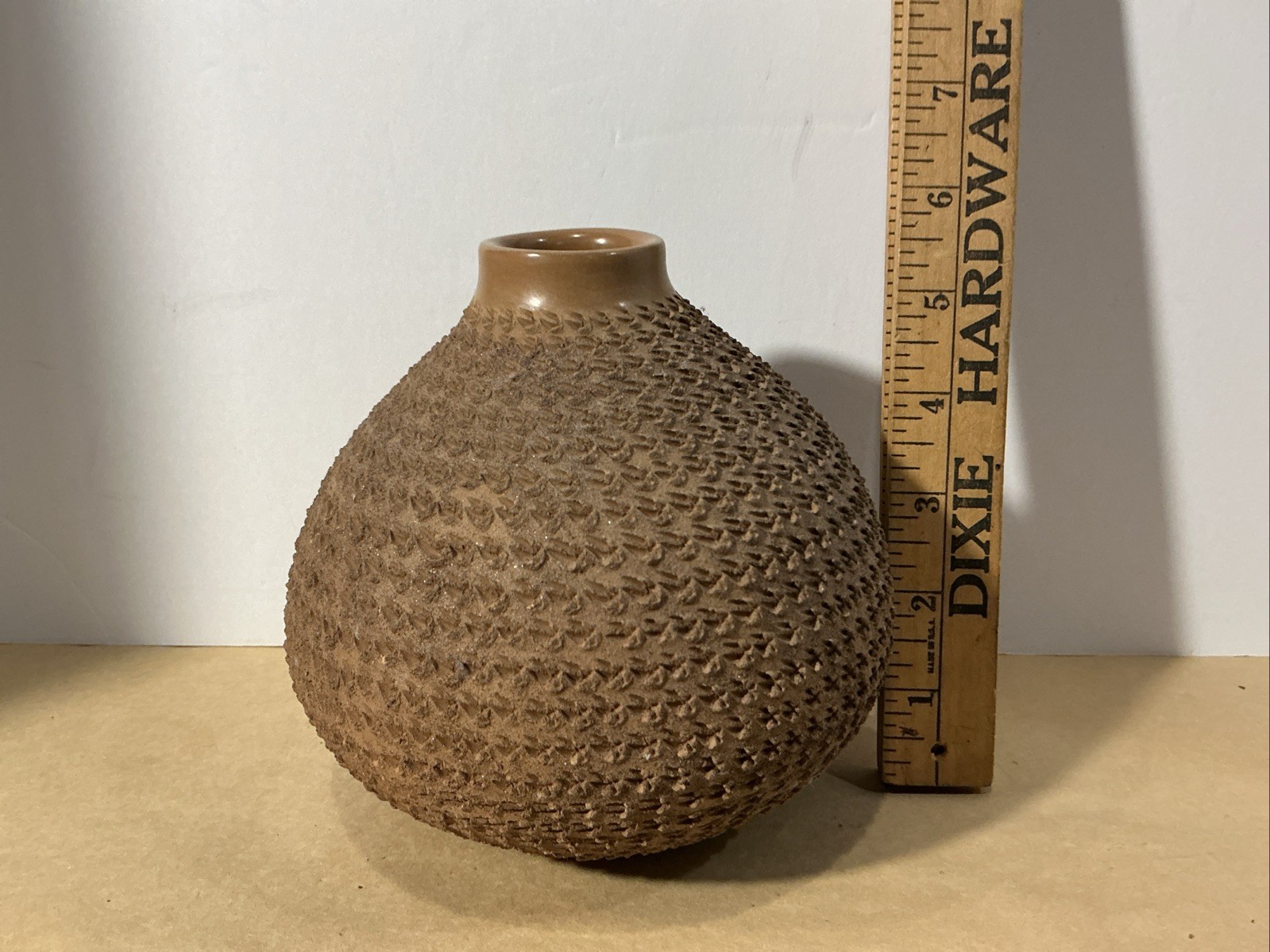 Amado Hedez Hernandez Pottery Brown Corrugated Pot Mata Ortiz, Mexico 6”