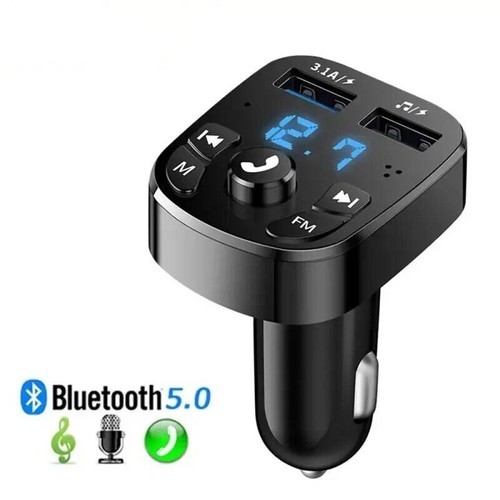 Bluetooth 5.0 Car Wireless FM Transmitter Adapter 2USB PD Charger AUX Hands-Free