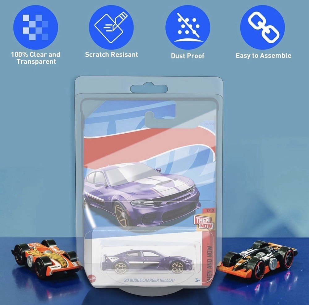 12Pack Clear Protector Case Plastic Display For Hot Wheels & Matchbox Basic Car