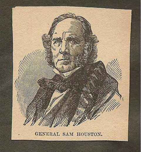 VINTAGE ILLUSTRATION -  GENERAL SAM HOUSTON
