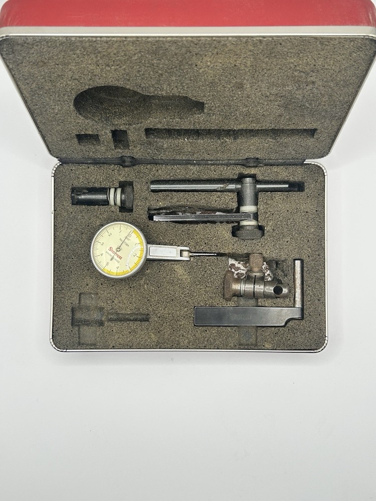 STARRETT #708-A DIAL TEST INDICATOR W/ATTACHMENTS, DOVE TAIL MOUNT,