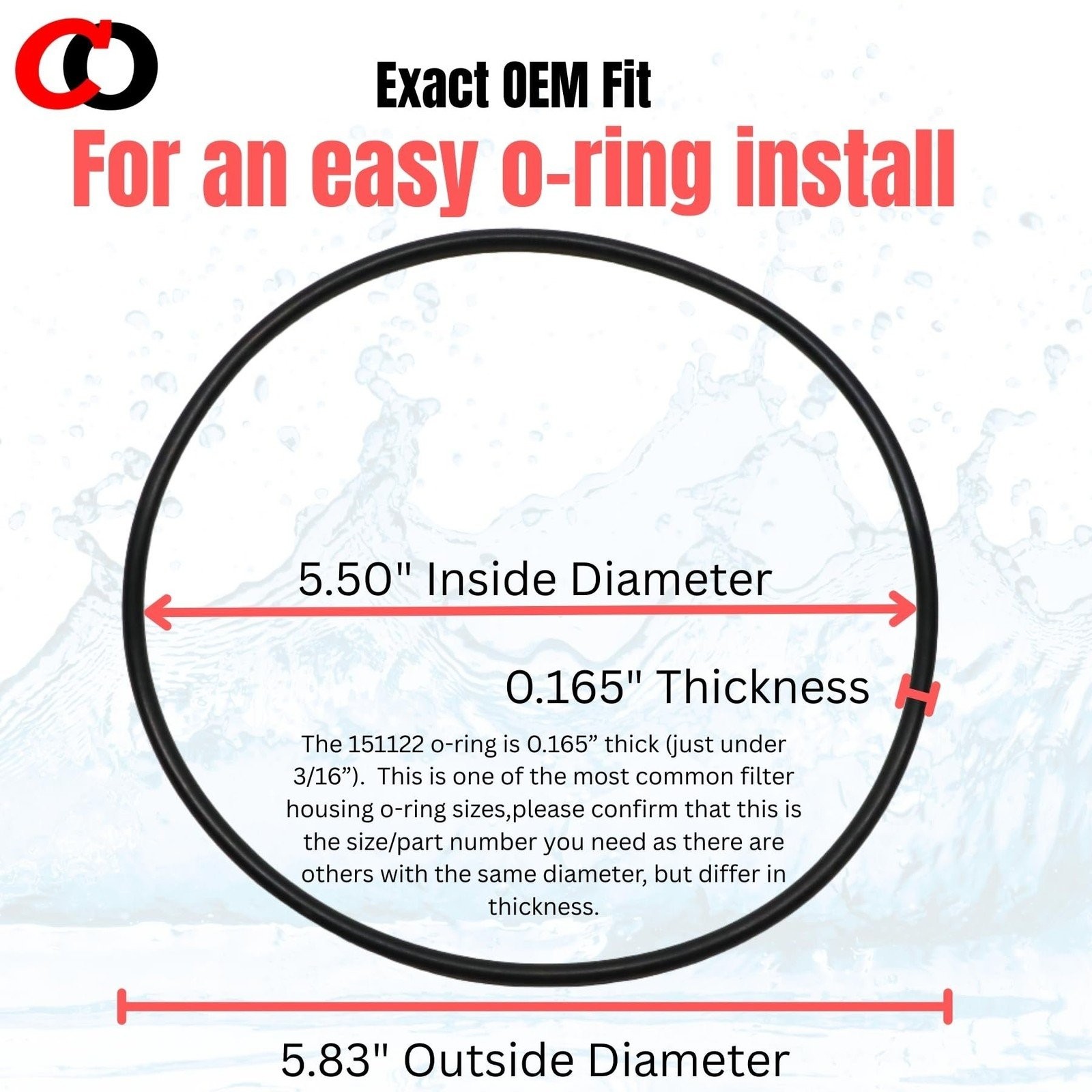 151122 O-Rings for Pentair Pentek Big Blue Water Filters Buna-N (3 Pack)