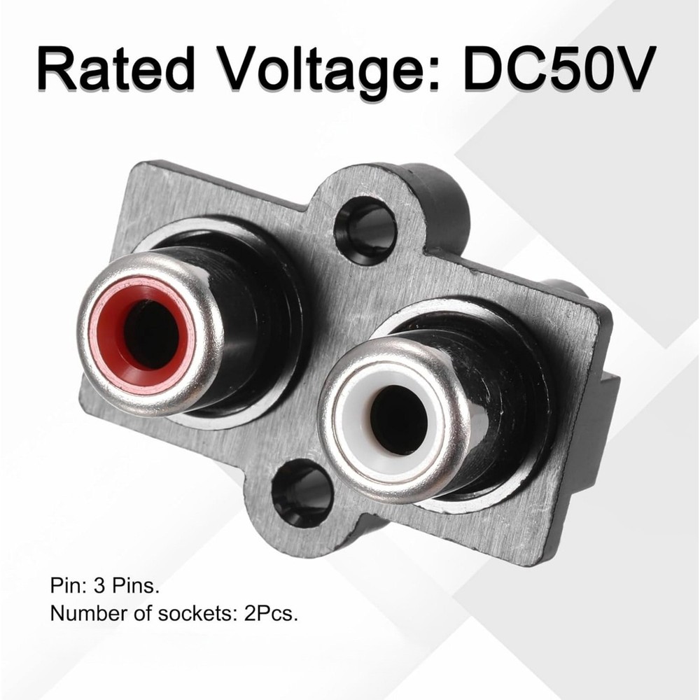 Durable 2PCS RCA Female Jack Panel Mount Connector for TV, DVD, and Computer Use